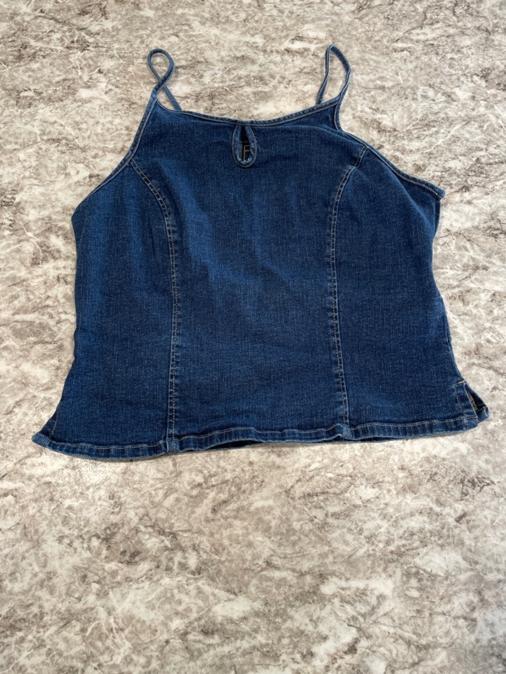 Vintage Route 66 Denim Tank Top Side Zipper Jean Size 14